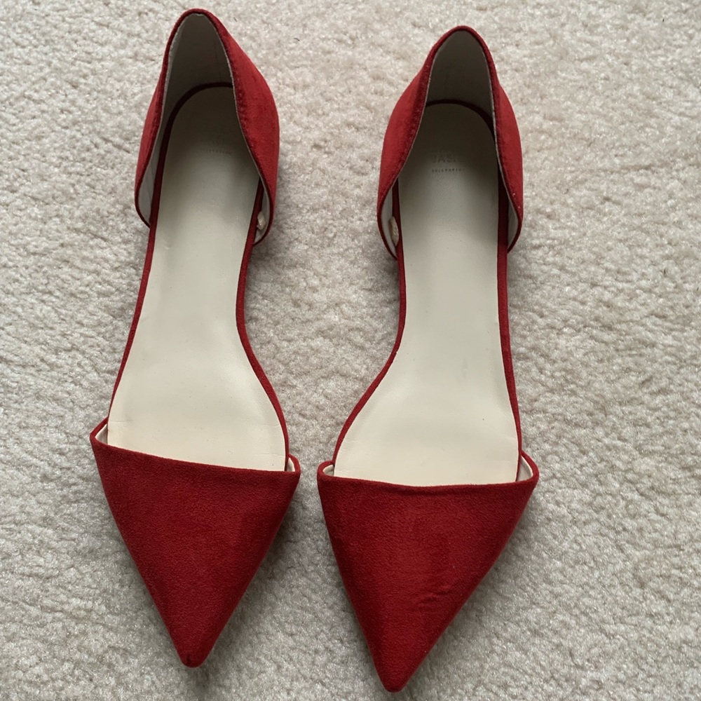 Zara Red Suede Flats